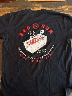 Red Rum Aquatic Lifestyle 'Its Whats Left in the Cooler' Skeleton Graphic T-Shir